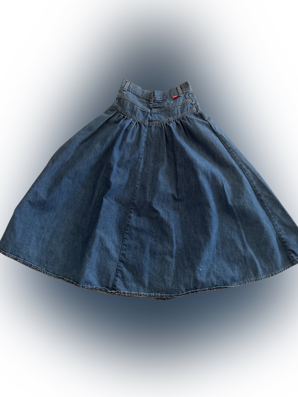 Vintage Candie's Medium Blue Wash Denim A-Line Skirt